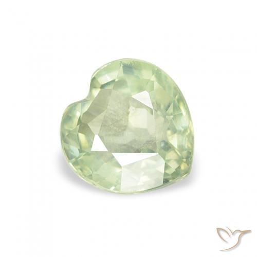 0.69ct Натуральный Очень светло-зеленый Сапфир, Сердце, Чистота VS