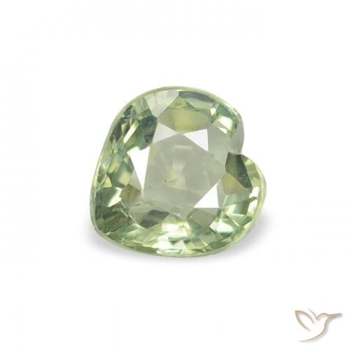 0.64ct Натуральный Светлый лесной зеленый Сапфир, Сердце, Чистота VS