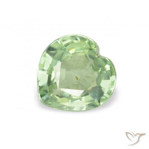 0.61ct Натуральный Теплый зеленый Сапфир, Сердце, Чистота VS