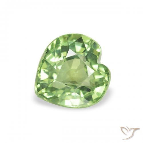 0.64ct Натуральный Теплый зеленый Сапфир, Сердце, Чистота VS