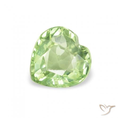 0.71ct Натуральный Теплый зеленый Сапфир, Сердце, Чистота VS