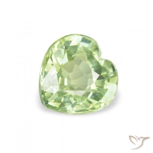 0.67ct Натуральный Средний зеленый Сапфир, Сердце, Чистота VS