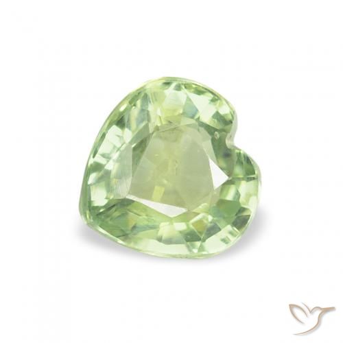 0.68ct Натуральный Теплый зеленый Сапфир, Сердце, Чистота VS