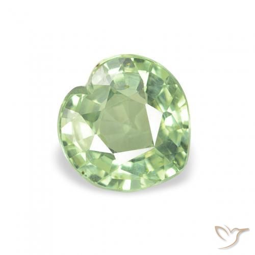 0.64ct Натуральный Травянисто-зелёный Сапфир, Сердце, Чистота VS