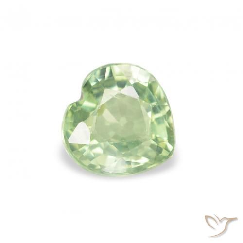 0.65ct Натуральный Очень светлый шалфейный зеленый Сапфир, Сердце, Чистота VS