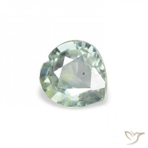 0.61ct Натуральный Светло-зеленый Сапфир, Сердце, Чистота VS