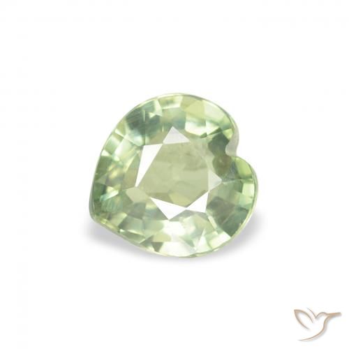 0.61ct Натуральный Очень светлый шалфейный зеленый Сапфир, Сердце, Чистота VS