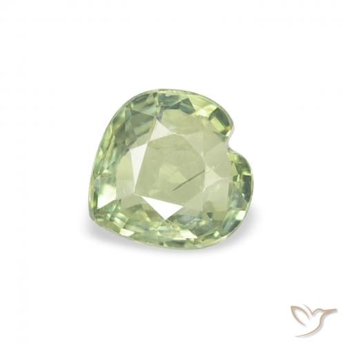 0.61ct Натуральный Светло-зеленый Сапфир, Сердце, Чистота VS