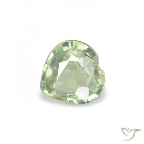 0.61ct Натуральный Очень светлый шалфейный зеленый Сапфир, Сердце, Чистота VS
