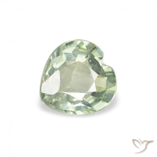 0.66ct Натуральный Medium Light Green Сапфир, Сердце, Чистота VS