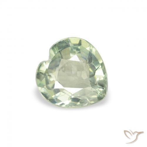 0.66 карата, натуральный Medium Light Green Сапфир, Сердце, Чистота VS