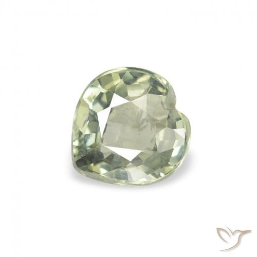 0.62ct Натуральный Средний зеленый Сапфир, Сердце, Чистота VS