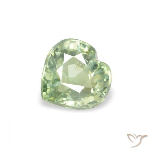0.71ct Натуральный Очень светлый шалфейный зеленый Сапфир, Сердце, Чистота VS