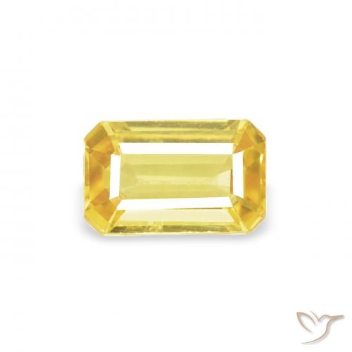0.41ct Натуральный Тосканский желтый Сапфир, Изумрудная огранка, Чистота VS