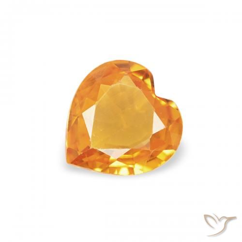 0.32ct Натуральный Оранжево-золотой Сапфир, Сердце, Чистота VS