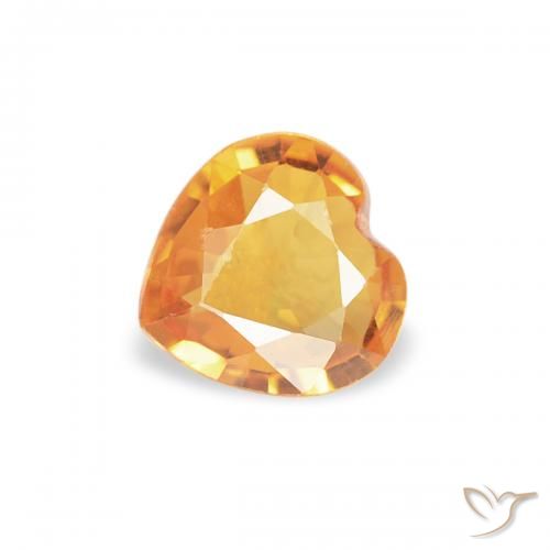 0.32ct Натуральный Оранжево-золотой Сапфир, Сердце, Чистота VS