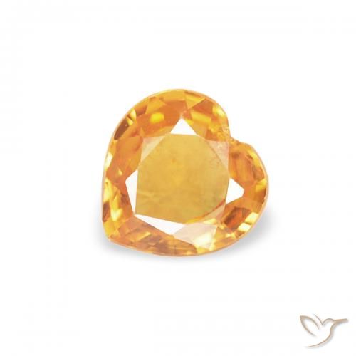 0.32ct Натуральный Оранжево-золотой Сапфир, Сердце, Чистота VS