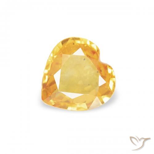 0.34ct Натуральный Яркое золото Сапфир, Сердце, Чистота VS