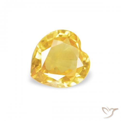 0.36ct Натуральный Средний золотой Сапфир, Сердце, Чистота VS