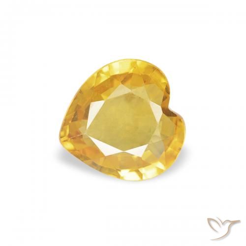 0.40ct Натуральный Золотисто-оранжевый Сапфир, Сердце, Чистота VS
