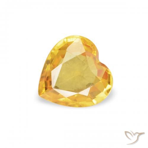 0.36ct Натуральный Золотой Сапфир, Сердце, Чистота VS