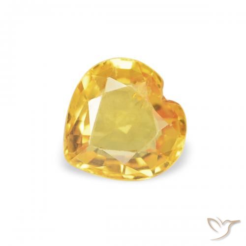 0.42ct Натуральный Золотой Сапфир, Сердце, Чистота VS