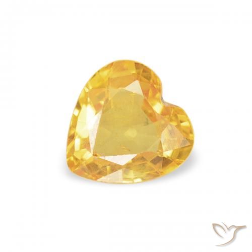 0.39ct Натуральный Среднее золото Сапфир, Сердце, Чистота VS