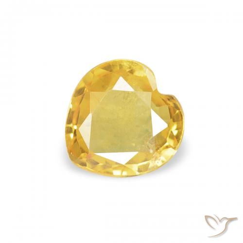 0.34ct Натуральный Золотой Сапфир, Сердце, Чистота VS