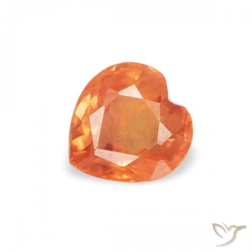 0.42ct Натуральный Теплый абрикосовый апельсин Сапфир, Сердце, VVS-VS