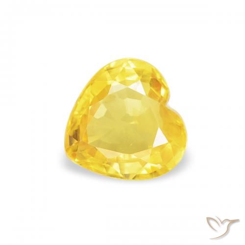 0.40ct Натуральный Шмель желтый Сапфир, Сердце, Чистота VS