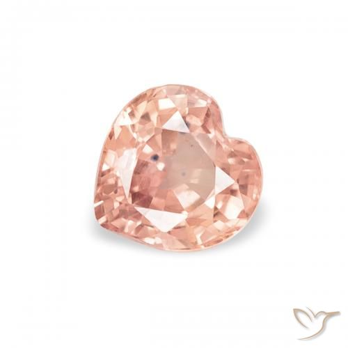0.44ct Натуральный Светло-розовый Сапфир, Сердце, Чистота VS