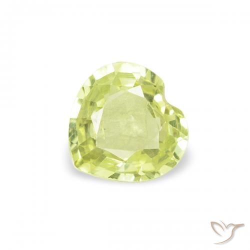 0.36ct Натуральный Лаймово-зеленый Сапфир, Сердце, Чистота VS