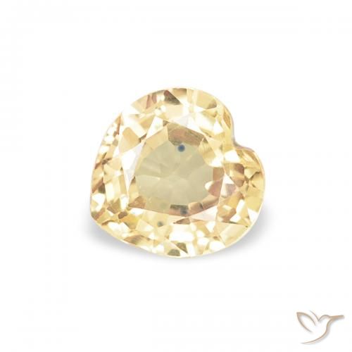 0.43ct Натуральный Светло-желтый Сапфир, Сердце, VVS-VS