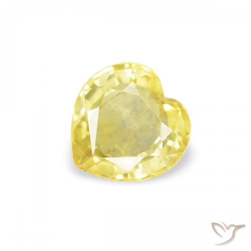0.40ct Натуральный Светло-желтый Сапфир, Сердце, Чистота VS