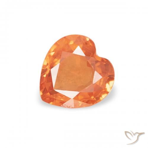 0.45ct Натуральный Огонь Оранжевый Сапфир, Сердце, VVS-VS