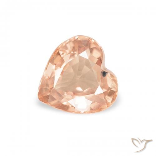 0.42ct Натуральный Светло-оранжевый тигровый Сапфир, Сердце, VVS-VS