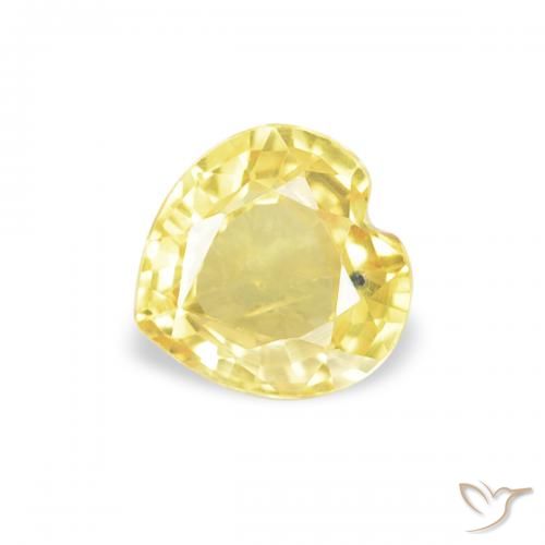 0.41ct Натуральный Светло-желтый Сапфир, Сердце, VVS-VS
