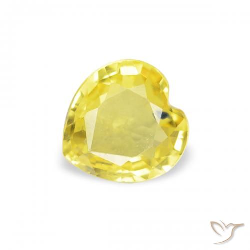 0.39ct Натуральный Средний желтый Сапфир, Сердце, VVS-VS