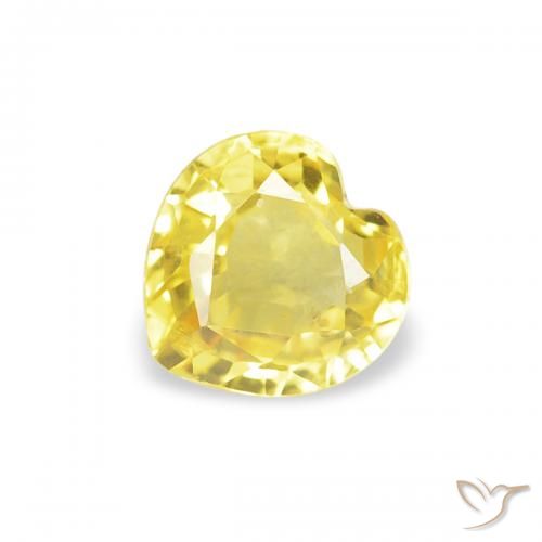 0.40ct Натуральный Светло-желтый Сапфир, Сердце, VVS-VS