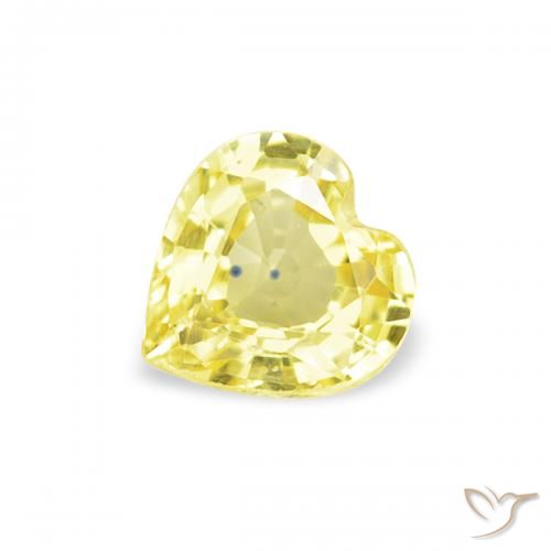 0.41ct Светло-желтый Сапфир, Сердце, VVS-VS