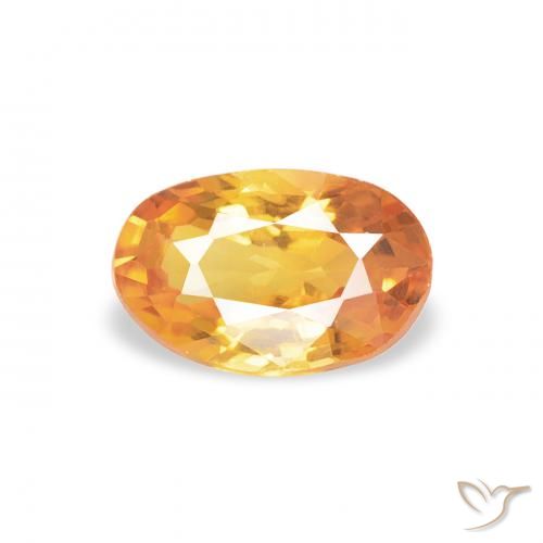 0.60ct Глубокий оранжево-золотой Сапфир, Овал, Чистота VS