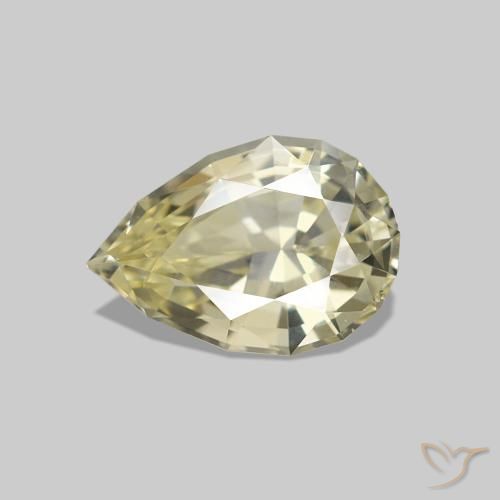 1.37ct Светло-желтый Сапфир, Форма груши, Чистота VVS
