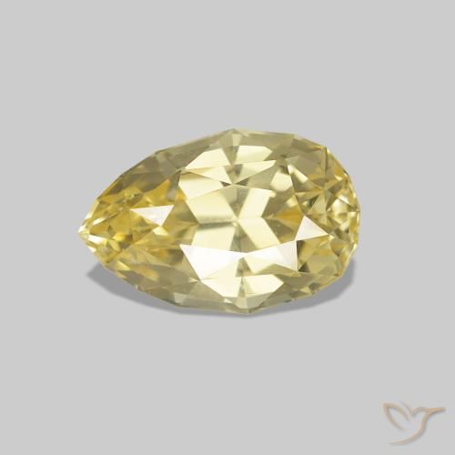 1.18ct Светло-желтый Сапфир, Форма груши, Чистота VVS