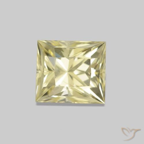 1.28ct Светло-желтый Сапфир, Огранка Багет, VVS-VS