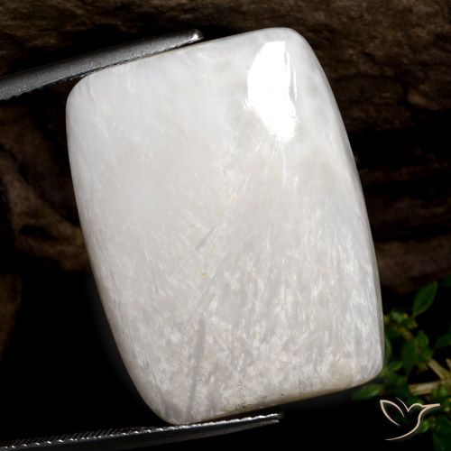 25.44ct Натуральный Теплый белый Сколецит, Подушка, Непрозрачный