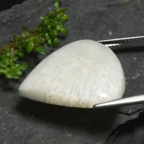 17.14 карата, натуральный Белый Сколецит, Форма груши, Непрозрачный