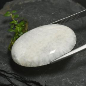 22.74 карата, натуральный Светло-серовато-белый Сколецит, Огранка Овал, Непрозрачный