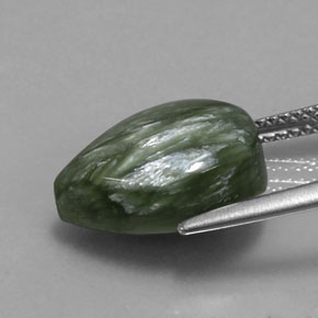 6.37 карата, натуральный Зеленый Серафинит, Форма груши, Непрозрачный