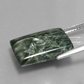 8.50 карата, натуральный Зеленый Серафинит, Огранка Багет, Непрозрачный