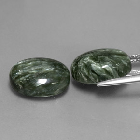  карата, натуральный Зеленый Серафинит, Огранка Овал, Непрозрачный